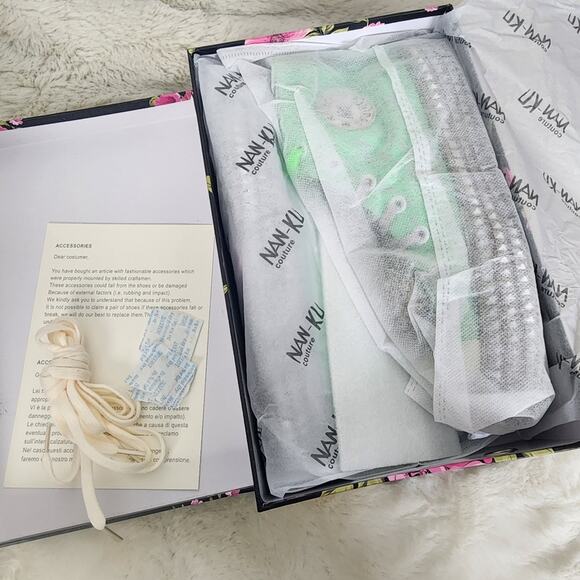 NEW Nan-Ku Couture Free People Cruise Studded Green Spring Mint High-Top Sneaker - Picture 11 of 12